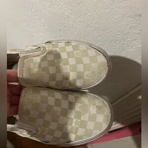 Well worn vans white with stars